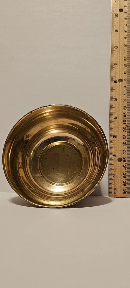 SMALL ANTIQUE COPPER AND BRASS OFFERING BOWL--MARKED INDIA ON THE BOTTOM - Image 3 of 4
