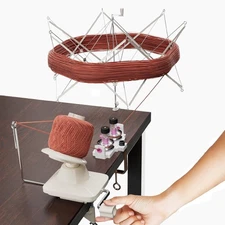 Yarn Swift and Yarn Winder Set - Hand-Operated Ball Winder with Skein Holder,...