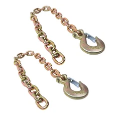 2Pcs Tow Chain 3/8"×35" With Clevis Slip Hook G70 26400Lbs Trailer Safety Chain