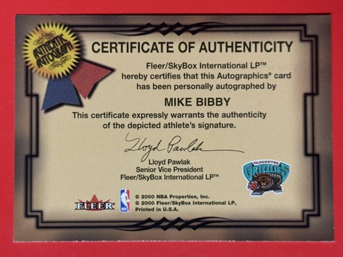 SSD Fleer Authority #NNO Mike Bibby Autographics 2000-01 - Imagen 2 de 2