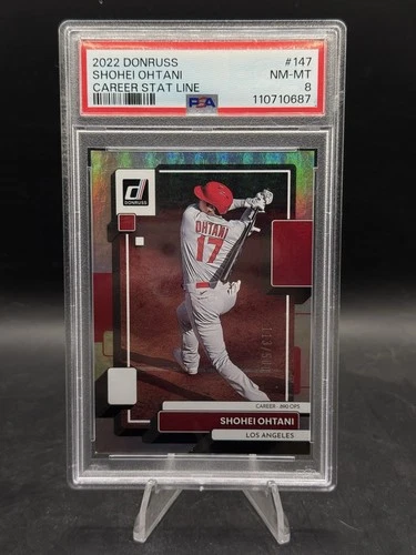 2022 Donruss Shohei Ohtani Career Stat Line /500 PSA 8