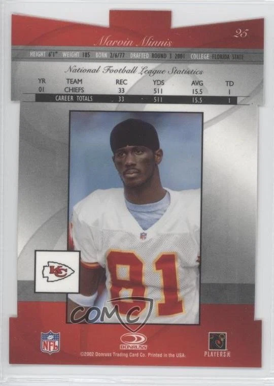 2002 Donruss Elite Status Die-Cut /19 Marvin Minnis #25 - Image 2 of 2