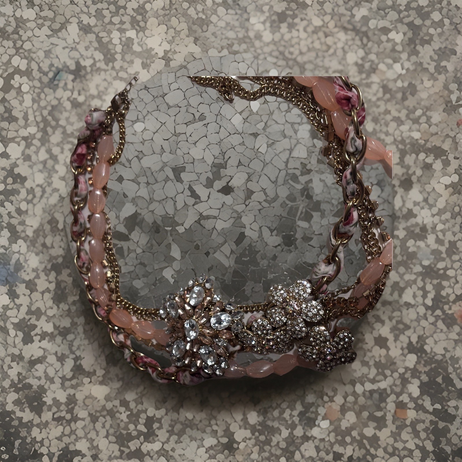 Vintage Rhinestone Statement Collar Multi Strand - image 5