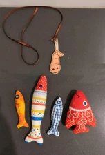 Vintage Stuffed Quilted Fish Hand-made Patchwork Fishing Game Magnet Lure - M61