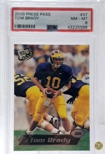 Tom Brady 2000 Press Pass #37 Rookie PSA 8 Patriots Buccaneers Michigan