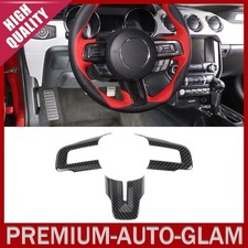 Steering Wheel Molding Decor Cover Trim For Ford Mustang 2015-2023 Carbon Fiber