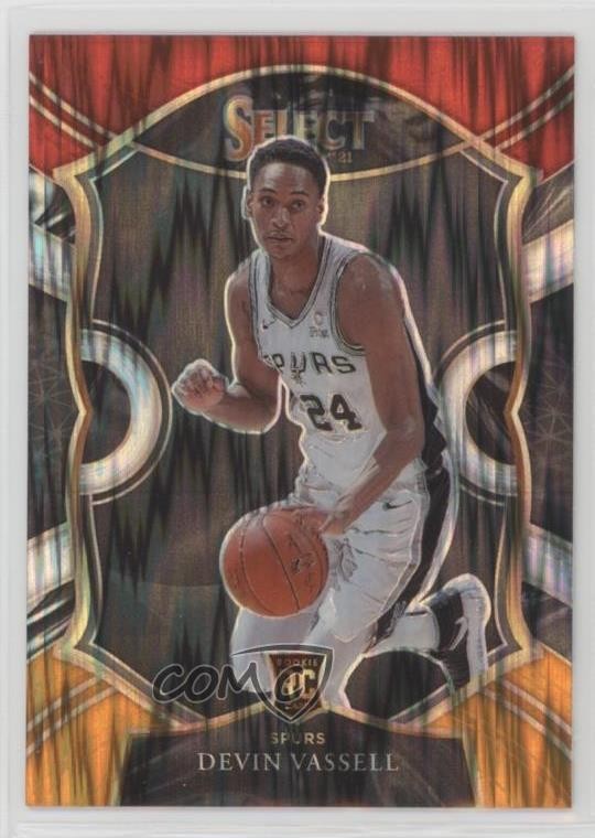 2020 Panini Select Concourse Red White Orange Flash Prizm Devin Vassell #71 05ti