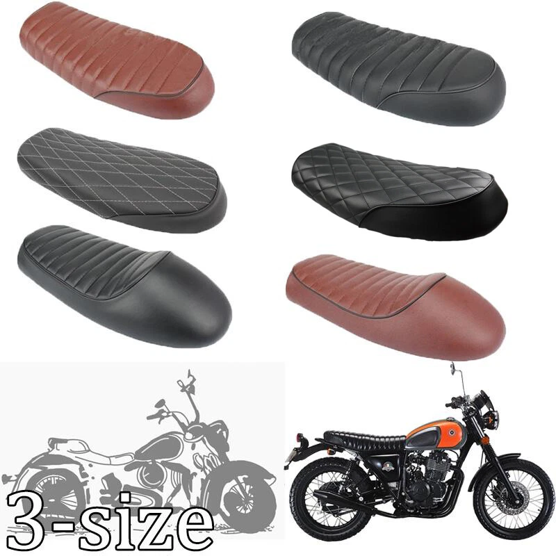 Flat Brat Hump Saddle Cafe Racer Vintage Seat Cushion For Honda CB Yamaha XJ GN - Image 3 of 4