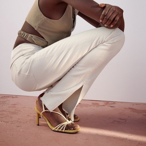 zara yellow strappy heels