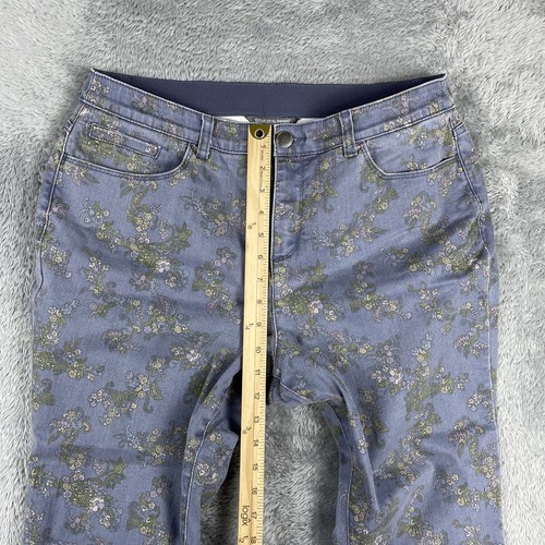 Christopher & Banks Capri Jeans Women's Petite 12P Lavender Floral Print Stretch - Picture 5 of 10