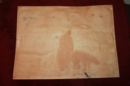 QUADRO ACQUERELLO ORIGINALE SU CARTA HARRY DANIELS EBREO KOLO POLONIA ANNI '30 - Foto 5 di 7