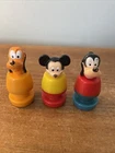 Vintage Disney Lot - Little People Figures Mickey Pluto Goofy