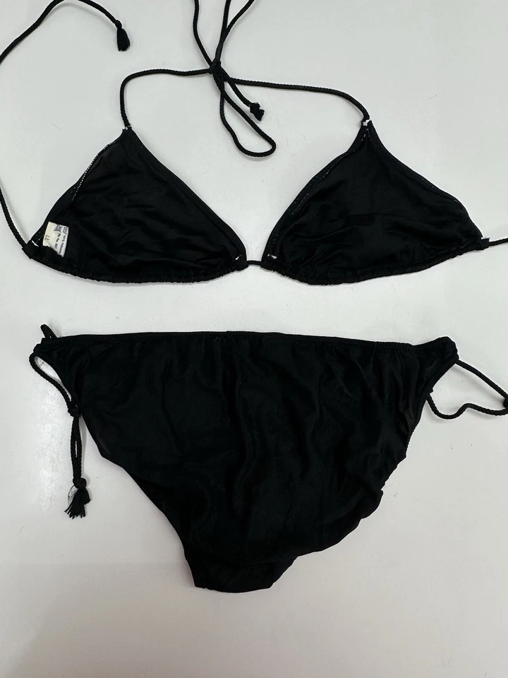 Naturana Mujer Traje de Baño Bikini EUR Talla 44 Negro Vintage Dos Piezas Triángulo Foto 2 de 4