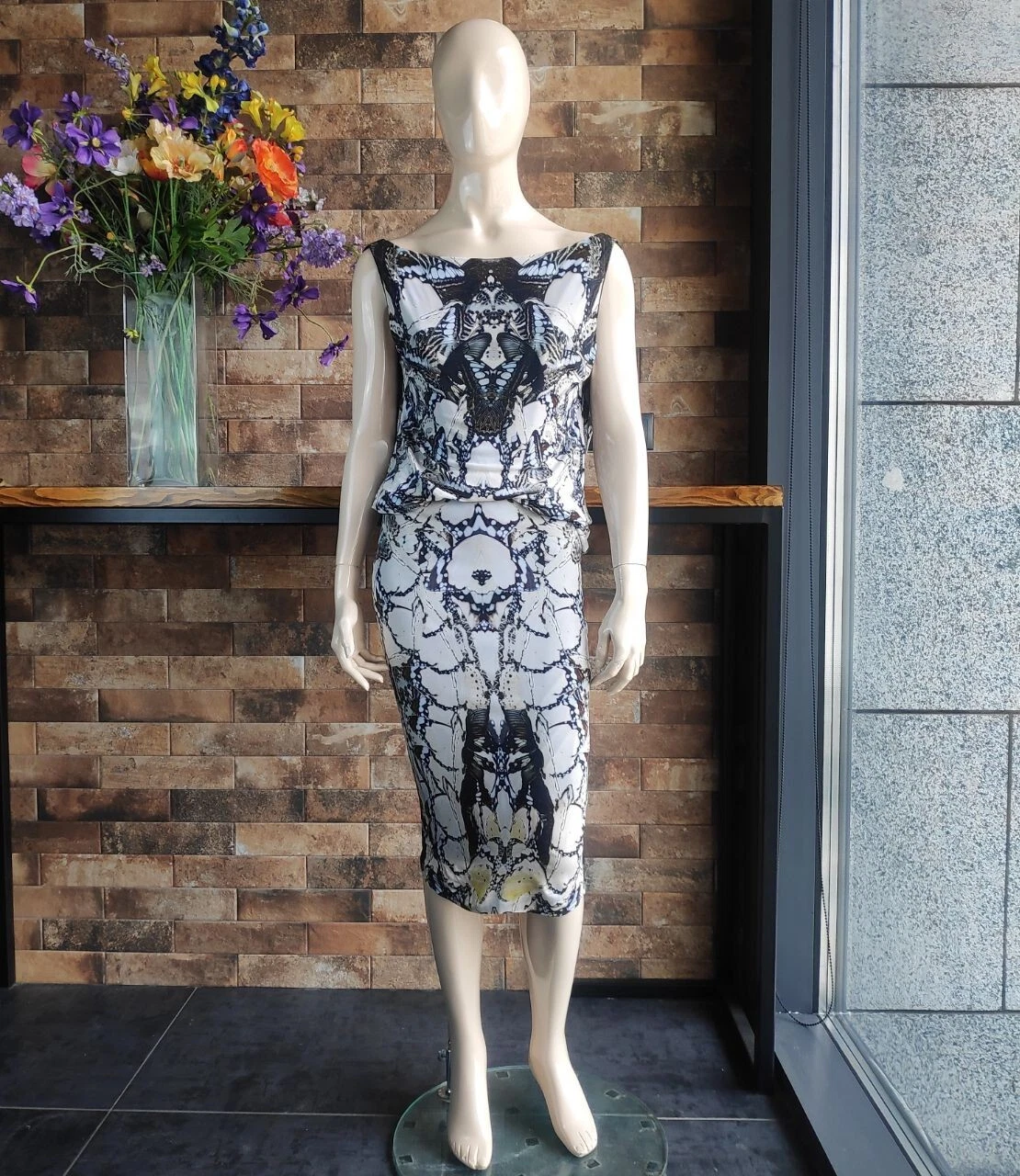 Alexander McQueen Autentico Abito Farfalla Primavera Estate 2011 Mai Indossato 44 IT