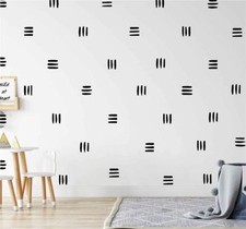 120pcs Modern Line Wall Stickers Boho Nursery Kids Living Room Black
