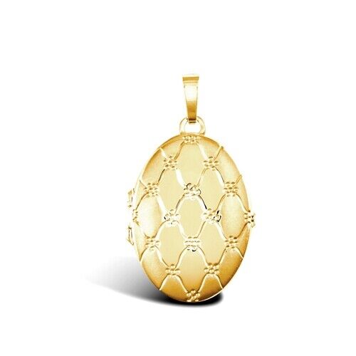 Yellow Gold Oval Family Locket Daisy Design Solid 9ct hallmarked Four Picture - 第 1/3 張圖片