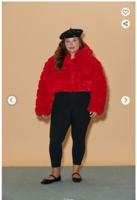 Forever 21 Disney Mickey Mouse Faux Fur Zip-Up Hoodie NEW WITH TAG (Size 0X)