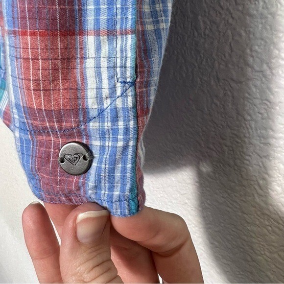 Roxy Plaid Button Down Womens Medium Boho Western… - image 3