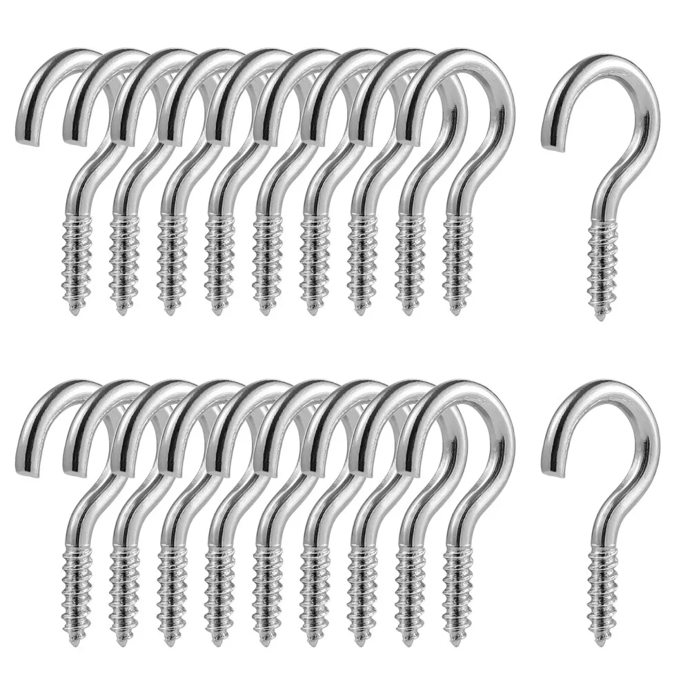 100 Pcs Cup Hooks Screw Screw Hook Hanging Small Hooks Hanging