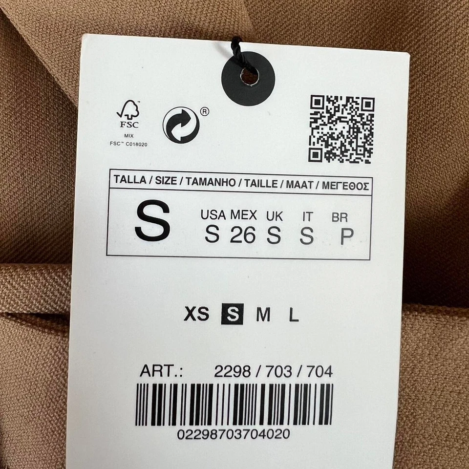 Vestido blazer camelo bronzeado Zara pequeno novo com etiquetas 2298/703/704 - Imagem 3 de 4