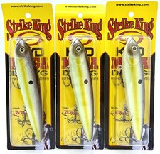 Lot of (3) Strike King KVD Mega Dawg 6 inch Topwater Walker · Summer Sexy Shad