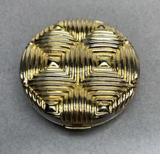 Vintage Estes Lauder Gold Tone Metal Powder Compact With Makeup
