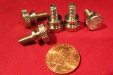 Flared Shoulder Stainless Thumb Screw, 29/64" Dia, 10-24 x 3/8" Length, 5 Pcs
