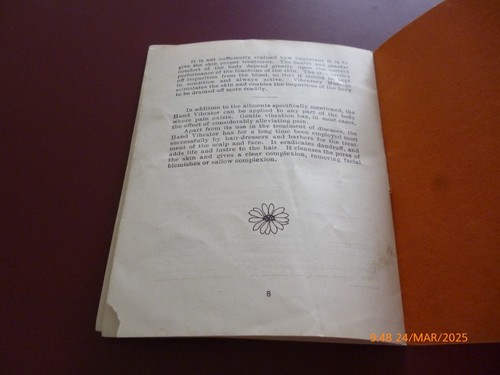 MACAURA PULSOCON HAND VIBRATOR INSTRUCTIONS 8 PAGE BOOKLET *TATTY/SCRUFFY* - Picture 8 of 8