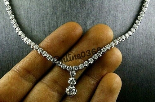Ladies Drop Choker Tennis Necklace 20ct 