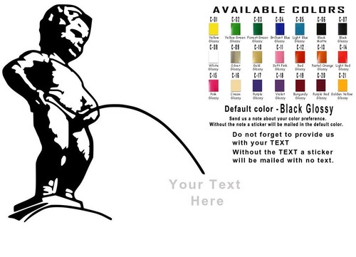 Peeing Boy Vinyl Decal Sticker Car Window Bumper Design Your Text USA Seller - Picture 12 of 13