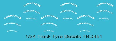 1/24 weiße Reifen Aufkleber für Scale Truck Modeling TBD451