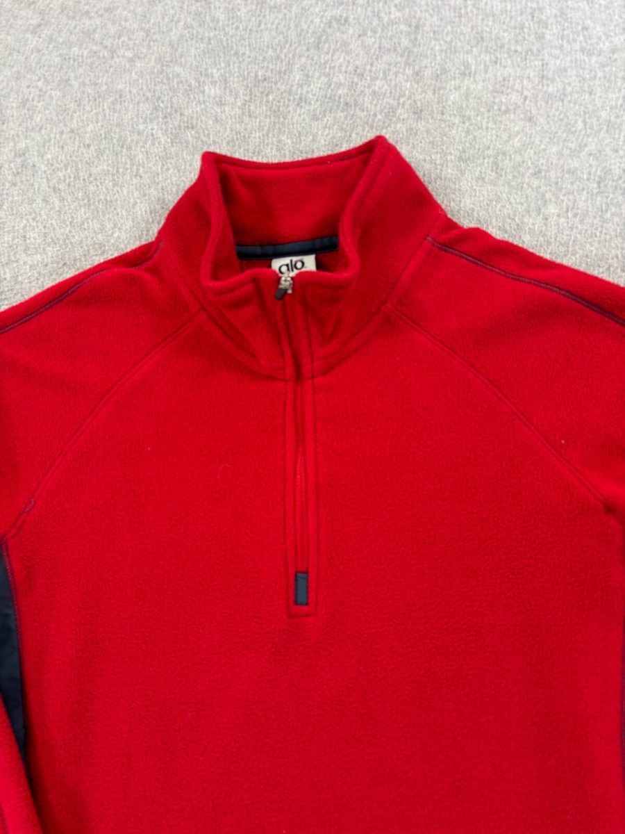 ALO 1/4 Zip Fleece Athletic Fit Pullover (Women's Medium) Red | eBay
