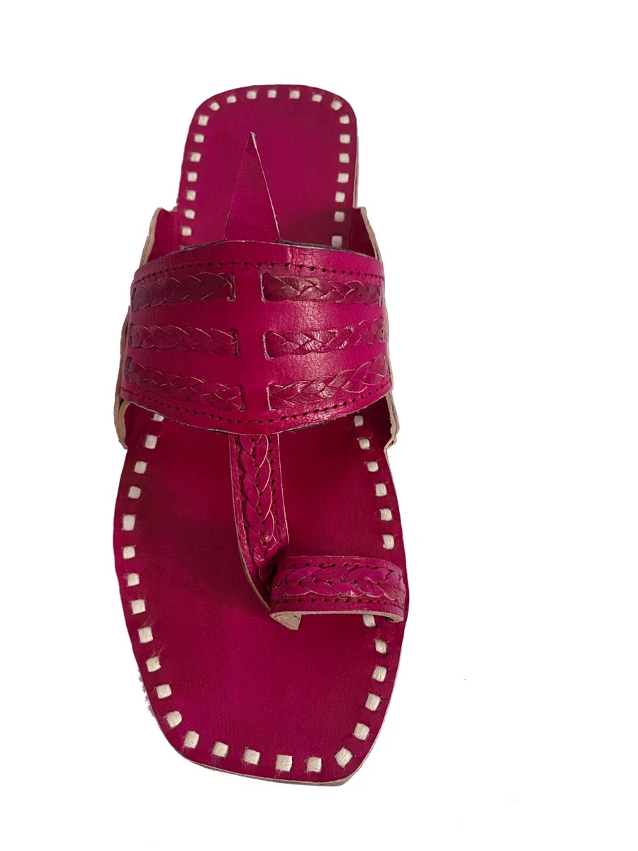 Pink shop kolhapuri chappal