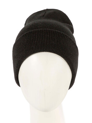 Wool Black beanie made in Hats From OZ -- 100% Australian