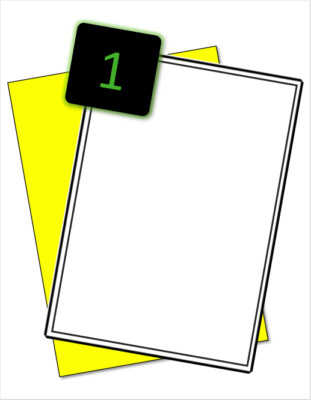 Gelbe A4 Blatt 1 farbig selbstklebende Druckeretiketten für Tintenstrahl- & Laserdrucker