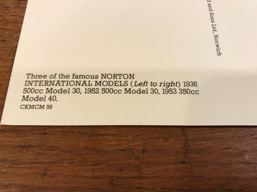 Vintage Norton International Models National Motorcycle Museum Postcard - Picture 3 of 4