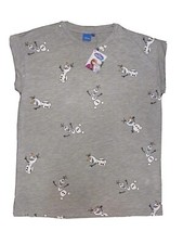 Disney Frozen Olaf Damski T-shirt XS 32-34 Jasnoszary Melanż Letni Top Primark