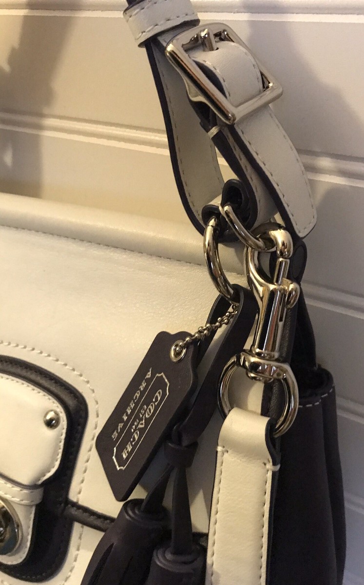 Coach 22409 Legacy White Purple Archival Two Tone Leather Willis