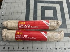 New 2-pack lot DO IT BEST 7/32" X 100 Ft. Braided Cotton Clothesline Rope