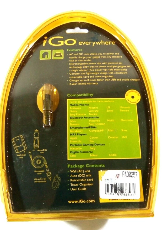 iGO Everywhere Universal Wall & Auto AC/DC Power Adapter with Retractable Cord - Image 2 of 4