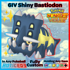 ✨ SHINY 6IV BASTIODON ✨ Pokemon SCARLET and VIOLET - Indigo Disk DLC NEW lv100
