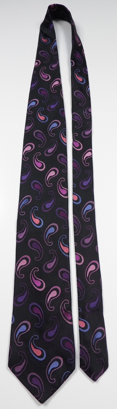 TED BAKER LONDON MENS 100% SILK NECK TIE BLACK SHEEN PURPLE
