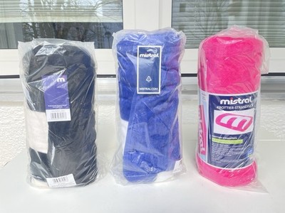 MISTRAL 3x Schwarz Blau Rosa  Handtuch Baumwolle 85x160cm