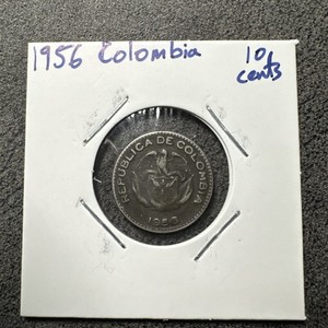 1956 Colombia 10 Dietz. Nickel Coin. Non Magnetic.