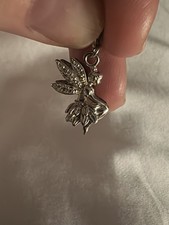 RARE Thomas Sabo 3D Sterling Silver 925 Flower Fairy & zirconia Set Wings Charm
