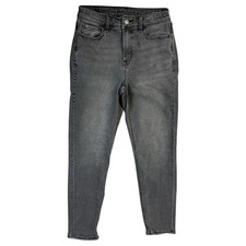 American Eagle Outfitters Mom Jean Grey Washed Denim Stretch Pants Womens Size 4