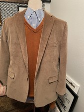 Saddlebred Corduroy Blazer 46R Brown Cotton Sport Coat Mens