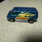 Vintage Mattel Hot wheels  1974 Black Super Van Flames Black Wall Wheels 1/64