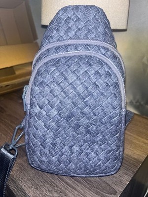 Sol and Selene woven denim sling bag