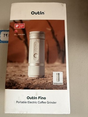 OutIn Fino Portable Electric Coffee Grinder Sandstone White Adjustable